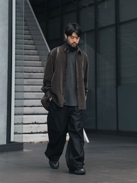 「アイテム（カーゴパンツ）」を使った、SHUさん（メンズ・170cm）の秋コーディネート