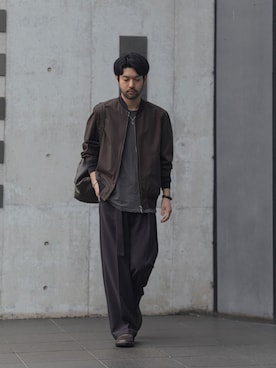 「ATTACHMENT（アタッチメント）のアイテム」を使った、SHUさん（メンズ・170cm）の春コーディネート