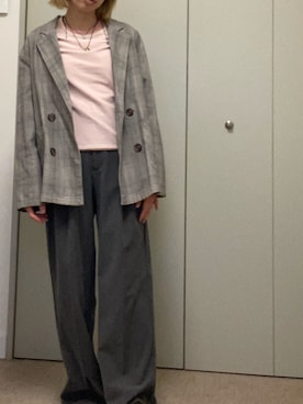 「しまむら（シマムラ）のアイテム（ジャケット/アウター）」を使った、さ〜こさん（レディース・156cm）の春コーディネート