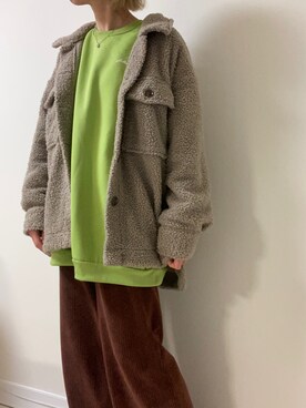 「NICE CLAUP（ナイスクラップ）のアイテム（ジャケット/アウター）」を使った、さ〜こさん（レディース・156cm）の冬コーディネート
