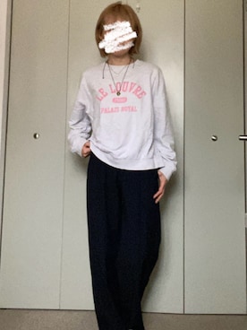 「nuguのアイテム（トップス、ホワイト系）」を使った、さ〜こさん（レディース・156cm）の春コーディネート