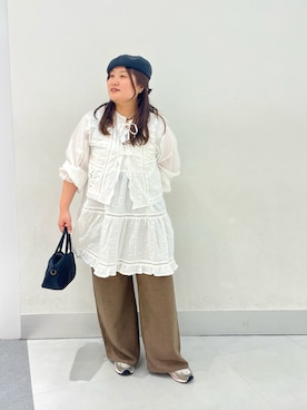 「Samansa Mos2（サマンサ モスモス）のアイテム（帽子）」を使った、あゆさん（レディース・159cm）の春コーディネート