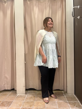 「ティアードブラウス」｜あゆさん（レディース・159cm）の夏コーディネート