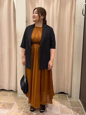 「Te chichi（テチチ）のアイテム（ノーカラージャケット）」を使った、あゆさん（レディース・159cm）の夏コーディネート