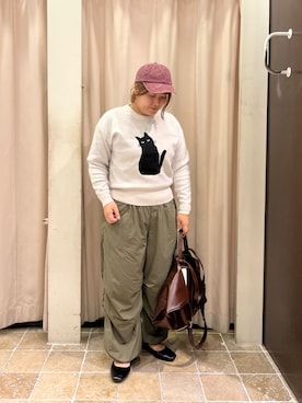「ネコ」｜「アイテム（アクセサリー）」を使った、あゆさん（レディース・159cm）の秋コーディネート