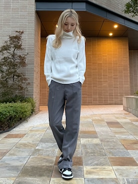 「ニットコーデ」｜「NIKE（ナイキ）のアイテム」を使った、chixxさん（レディース・165cm）の秋コーディネート