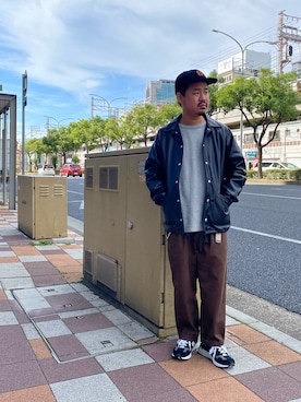 「schott（ショット）のアイテム（スタジャン）」を使った、wakiさん（メンズ・165cm）の秋コーディネート