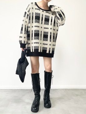 「ニットワンピ」｜Mikuさん（レディース・162cm）の夏コーディネート