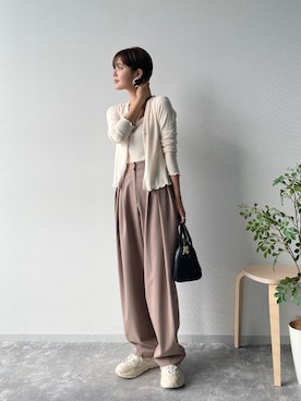 「Heather（ヘザー）のアイテム（スラックス）」を使った、Mikuさん（レディース・162cm）の夏コーディネート