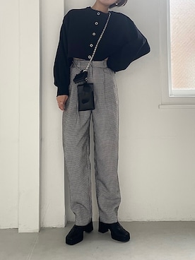 「Heather（ヘザー）のアイテム（スラックス）」を使った、Mikuさん（レディース・162cm）の夏コーディネート