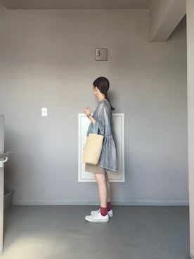 「アイテム（シューズ、ホワイト系）」を使った、wabisukeさん（レディース・160cm）の夏コーディネート
