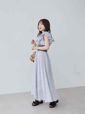「ボウタイ」｜「アイテム（ワンピース/ドレス）」を使った、もちをさん（レディース・144cm）の春コーディネート