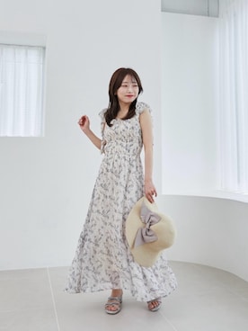 「ペーパーハット」｜「アイテム（ワンピース/ドレス）」を使った、もちをさん（レディース・144cm）の春コーディネート