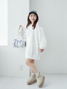 「ムートン」｜「アイテム（帽子）」を使った、もちをさん（レディース・144cm）の秋コーディネート