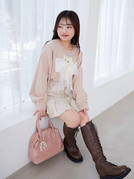 「ネコ」｜「アイテム（ブーツ）」を使った、もちをさん（レディース・144cm）の秋コーディネート