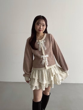 「アイテム（カーディガン/ボレロ）」を使った、もちをさん（レディース・144cm）の秋コーディネート