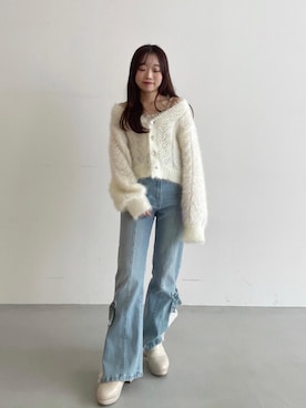 「アイテム（カーディガン/ボレロ）」を使った、もちをさん（レディース・144cm）の秋コーディネート