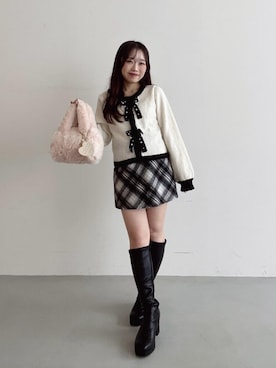 「アイテム（カーディガン/ボレロ）」を使った、もちをさん（レディース・144cm）の秋コーディネート