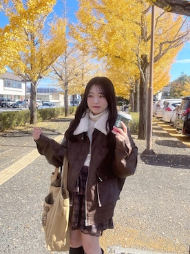 「アイテム（ブルゾン）」を使った、もちをさん（レディース・144cm）の秋コーディネート