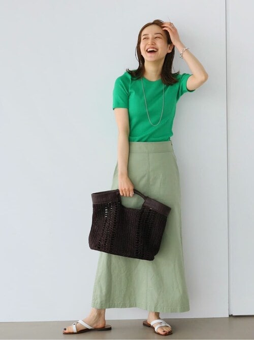 【かほこ様購入予定品ほかの方購入不可】IENA イエナ リネンライク セール】コットンリネンオックストラペーズスカート（スカート