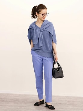 「IENA（イエナ）のアイテム（スラックス）」を使った、endoさん（レディース・162cm）の夏コーディネート