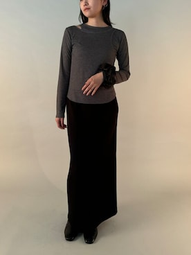 「シュシュ」｜「アイテム（アクセサリー）」を使った、h.o.v_officialさん（レディース・153cm）の秋コーディネート