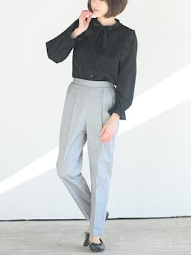「rps（アールピーエス）のアイテム（スラックス）」を使った、rps_maniaさん（レディース・161cm）の冬コーディネート