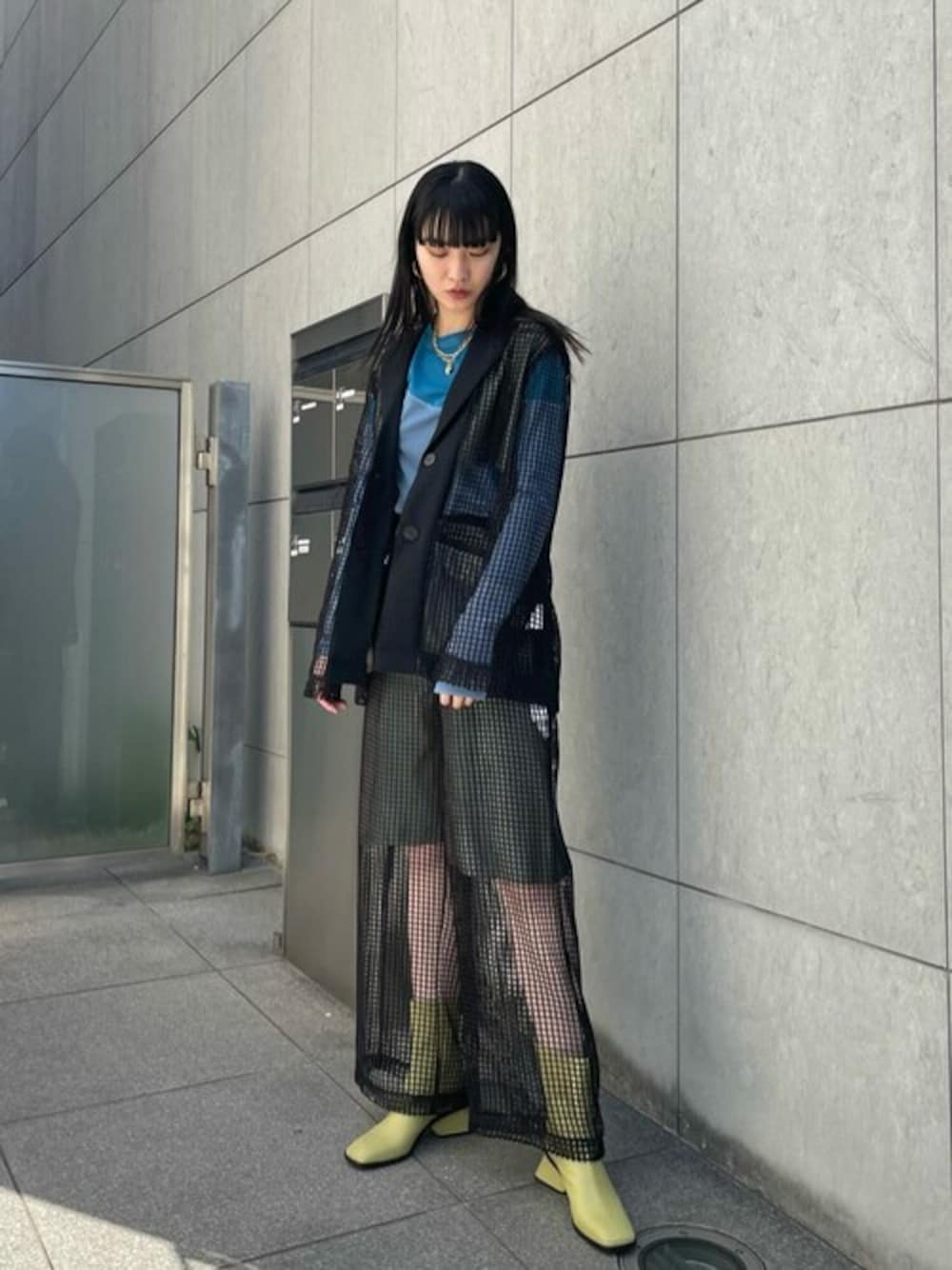 MAISON SPECIAL パンツ スクエアメッシュレースワイドパンツ