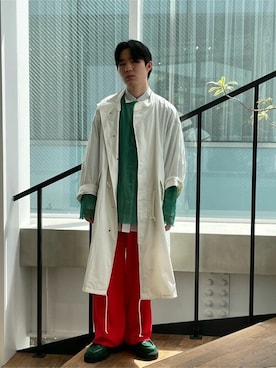 「MAISON SPECIAL（メゾンスペシャル）のアイテム（モッズコート）」を使った、MAISON SPECIALさん（メンズ・172cm）の春コーディネート