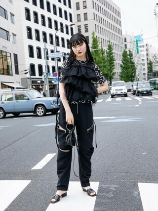 Maison special メニースラッシュテーパードパンツ　黒 20220505115946896_320.jpg