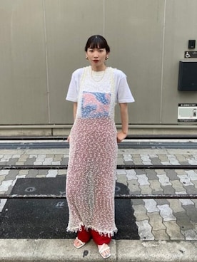 「グラフィックＴ」｜「アイテム（ワンピース/ドレス）」を使った、MAISON SPECIALさん（レディース・160cm）の夏コーディネート