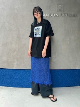 「グラフィックＴ」｜「アイテム（ワンピース/ドレス）」を使った、MAISON SPECIALさん（レディース・167cm）の春コーディネート