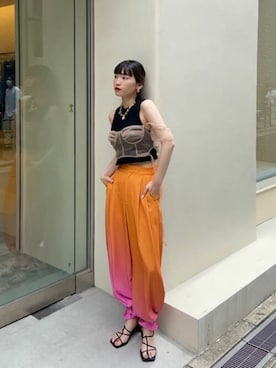 MAISON SPECIAL グラデーションツータックパンツ　オレンジ 楽天市場】ツータックワイドパンツ : BONJOUR SAGAN