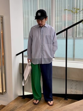 「MAISON SPECIAL（メゾンスペシャル）のアイテム（スウェットパンツ）」を使った、MAISON SPECIALさん（メンズ・176cm）の夏コーディネート
