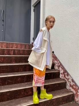 「MAISON SPECIAL（メゾンスペシャル）のアイテム（その他アウター）」を使った、MAISON SPECIALさん（レディース・161cm）の夏コーディネート