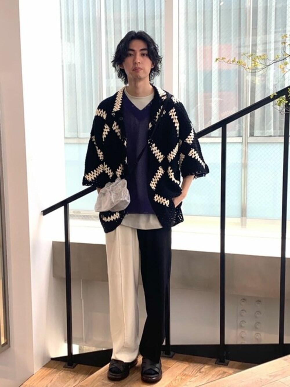 maison special プライムオーバークロシェニットシャツ