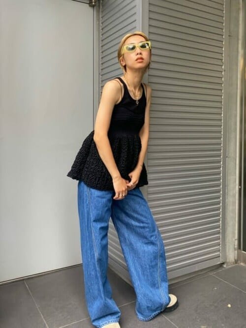Maison Special フリル付きホワイトタンクトップ MAISON SPECIAL タンクトップ ノースリーブ PRINCE Logo Tank