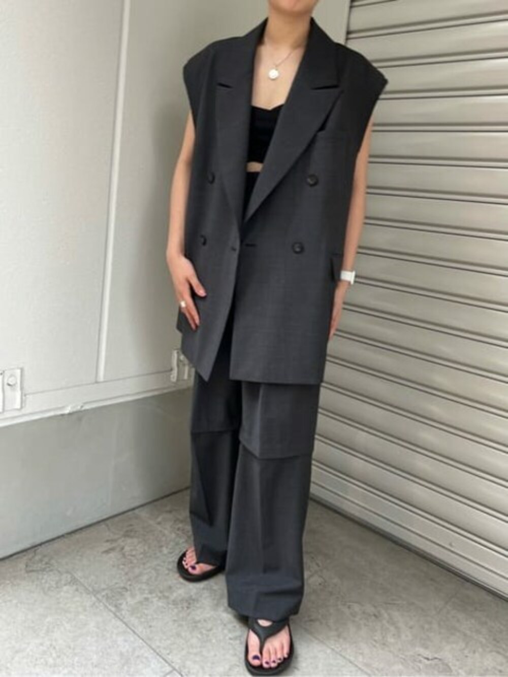 値下げ！メゾンスペシャル バックスリットカットジレ Back Slit Cut off Over Gilet/バックスリットカットオフ