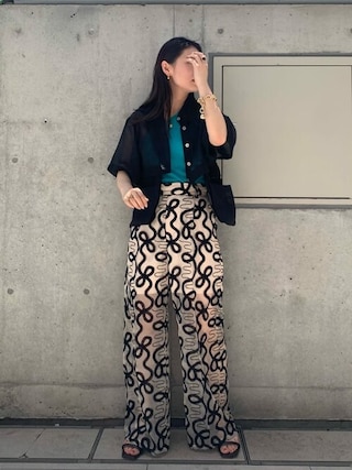 MAISON SPECIALエンブロイダリーレースワイドパンツ MAISON SPECIAL（メゾンスペシャル）の「エンブロイダリーレースワイド