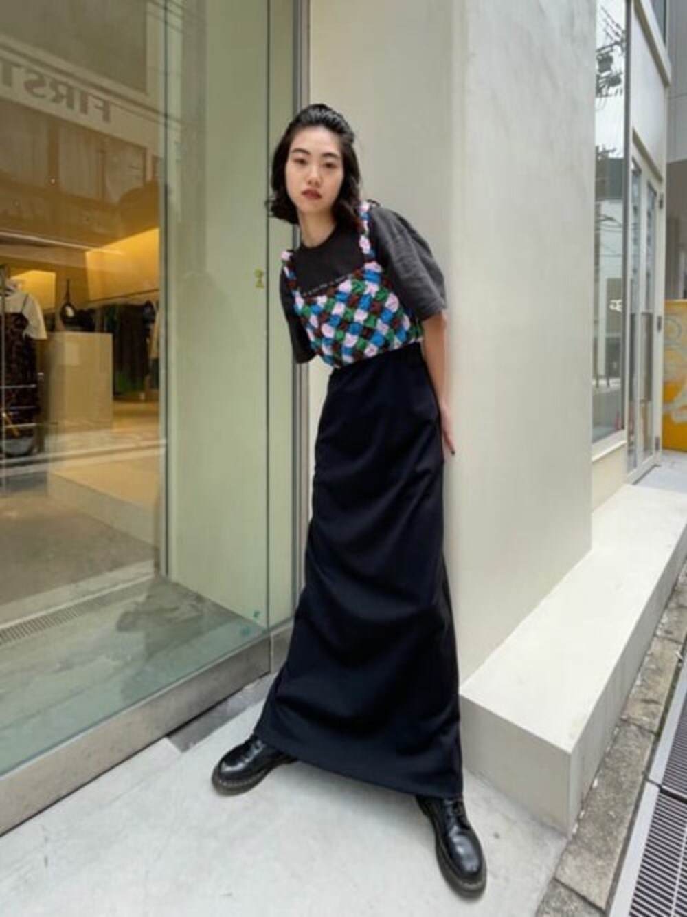メゾンスペシャル　シャーリングチェックブラトップ　ブラトップ CHIE NINOMIYA COLLABORATION＞シャーリングチェックブラトップ