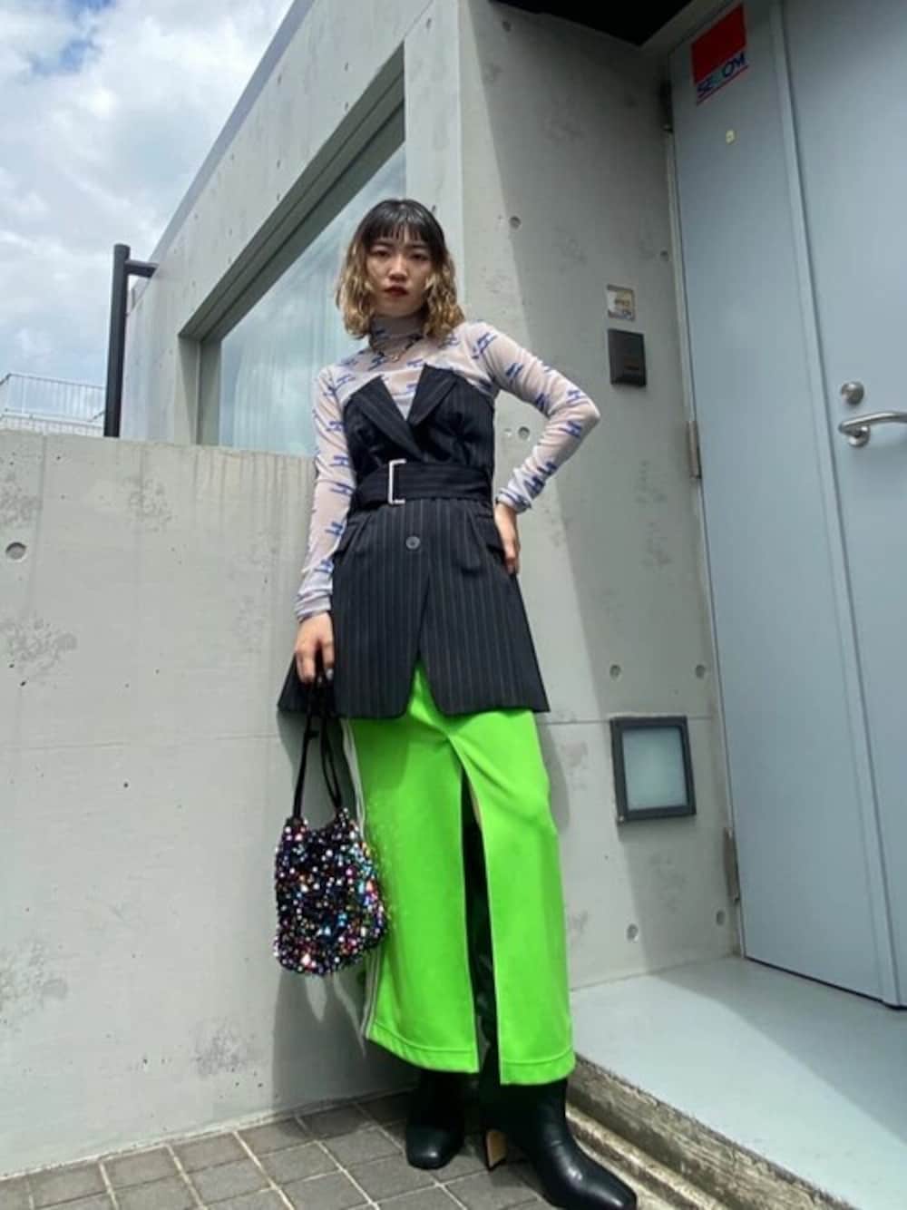 MAISON SPECIAL フロッキーグラムシアーキャミワンピグレー