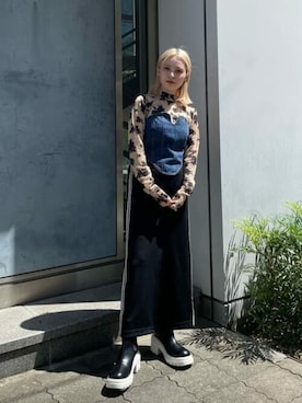 「フラワープリント」｜「アイテム（ベスト）」を使った、MAISON SPECIALさん（レディース・151cm）の秋コーディネート