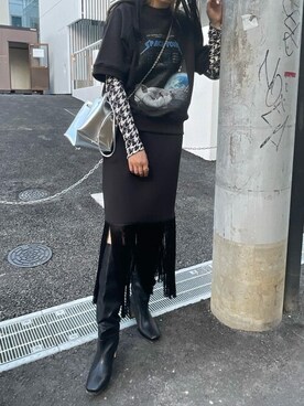 「グラフィックＴ」｜「アイテム（ワンピース/ドレス）」を使った、MAISON SPECIALさん（レディース・170cm）の夏コーディネート