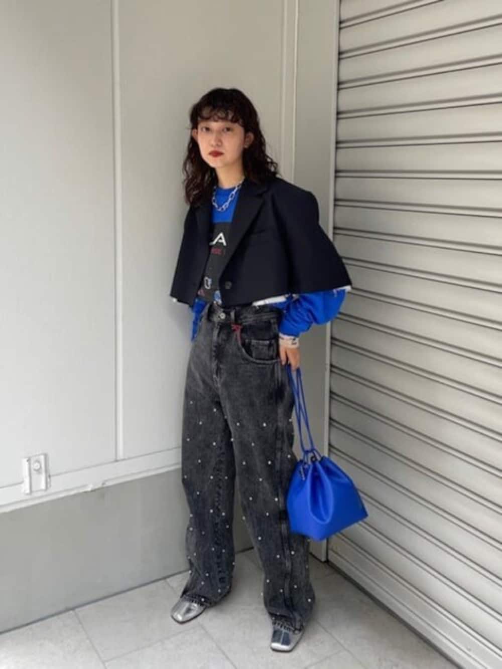 メゾンスペシャル ライン ストーン パール デニム Rhinestone Pearl Denim/ラインストーンパールデニム【MAISON