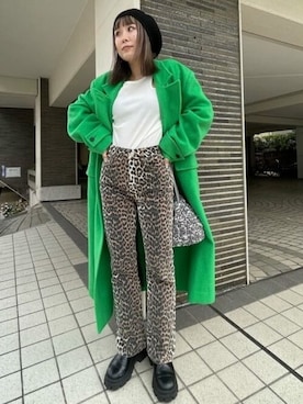 「巾着バッグ」｜「アイテム（チェスターコート）」を使った、MAISON SPECIALさん（レディース・157cm）の秋コーディネート