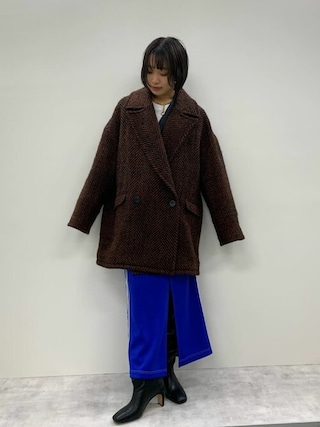 MAISON SPECIAL ビッグヘリンボーンミドルコート ビッグヘリンボーンミドルコート【MAISON SPECIAL/メゾン