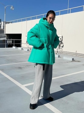 「ラップパンツ」｜「アイテム（ブルゾン）」を使った、MAISON SPECIALさん（レディース・165cm）の冬コーディネート