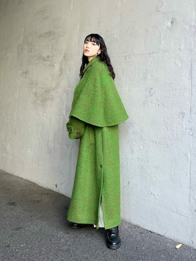 「MAISON SPECIAL（メゾンスペシャル）のアイテム（ステンカラーコート）」を使った、MAISON SPECIALさん（レディース・155cm）の冬コーディネート