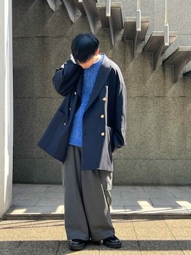「MAISON SPECIAL（メゾンスペシャル）のアイテム（モカシン/デッキシューズ）」を使った、MAISON SPECIALさん（メンズ・168cm）の冬コーディネート