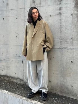 「MAISON SPECIAL（メゾンスペシャル）のアイテム（スウェットパンツ）」を使った、MAISON SPECIALさん（メンズ・175cm）の冬コーディネート